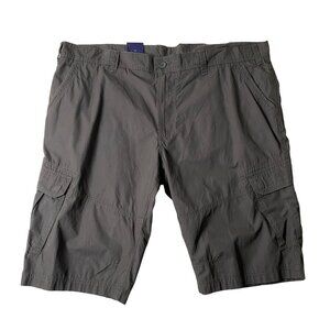 NWT Fashion Options Classic Fit Men Waist 46 Gray 100% Cotton Cargo Shorts